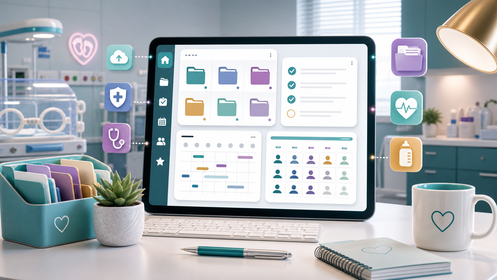 Organized digital resource hub visual